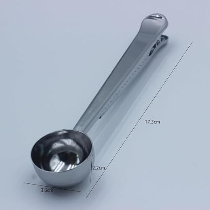 ريحني كيس مغرفة قهوة من الفولاذ المقاوم للصدأ 2In1 مشبك قياس ملعقة حبوب القهوة مسحوق شاي EasyToClean حقيبة أدوات قهوة 2 قطعتان - Image 3