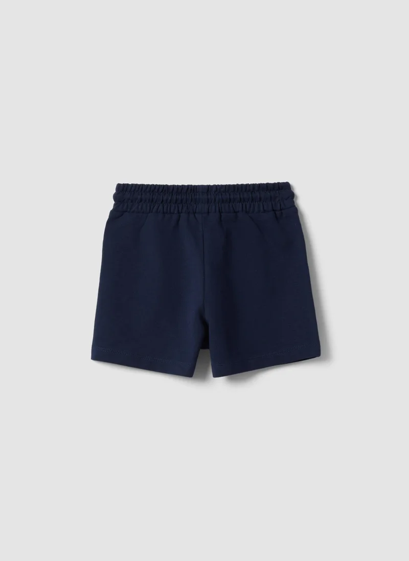 او في اس OVS Girlsâ€™ Blue Pure Cotton Shorts, Regular Fit