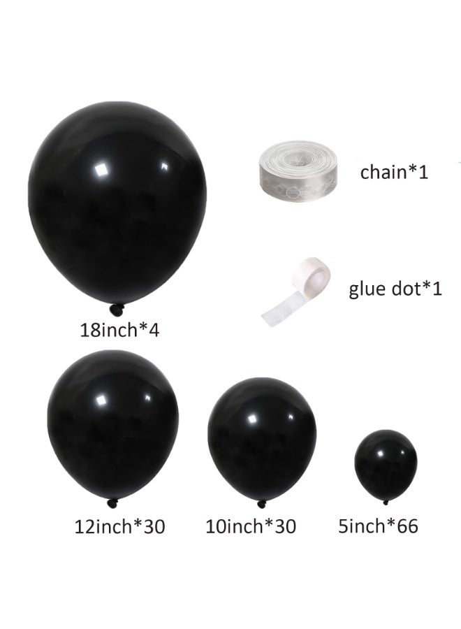 132 قطعة بالون الأسود حزمة الحبال,حزمة أحجام مختلفة من 18 12 10 5 بوصة بالون اللاتكس الأسود قوس حزمة الحبال للتخرج ديكورات عيد ميلاد السنة الجديدة,ديكور حفل الزفاف - Image 5