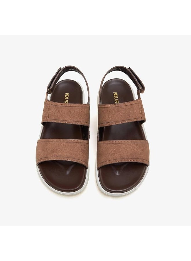 NDURE Men's Strappy Sandals - Men's Comfortable Soft Lightweight Slip-On Outdoor Slippers Durable Rubber Sole - Image 2