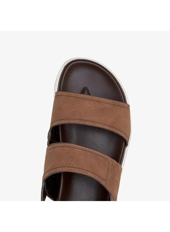 NDURE Men's Strappy Sandals - Men's Comfortable Soft Lightweight Slip-On Outdoor Slippers Durable Rubber Sole - Image 3