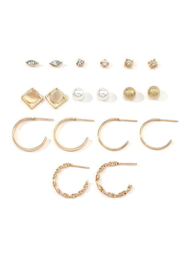 NIBEMINENT 9 Pairs Of Studs Earrings Set  - Image 1