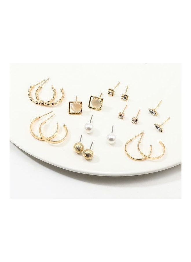 NIBEMINENT 9 Pairs Of Studs Earrings Set  - Image 5