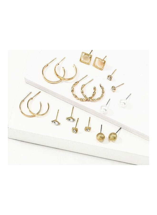 NIBEMINENT 9 Pairs Of Studs Earrings Set  - Image 4
