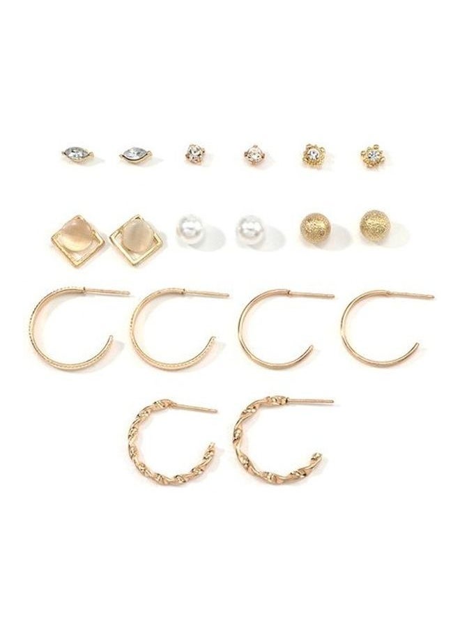 NIBEMINENT 9 Pairs Of Studs Earrings Set  - Image 2