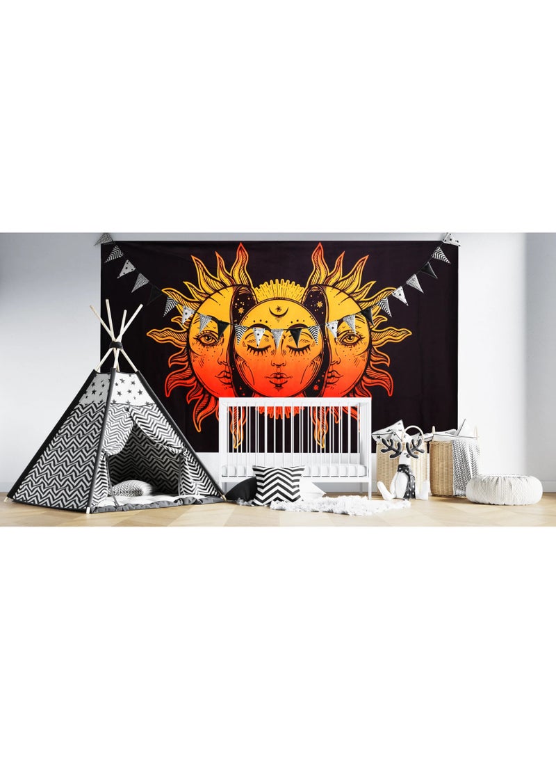 Sun To Moon [Orange] TapestryLength 200 x 150 Width CM - Image 1