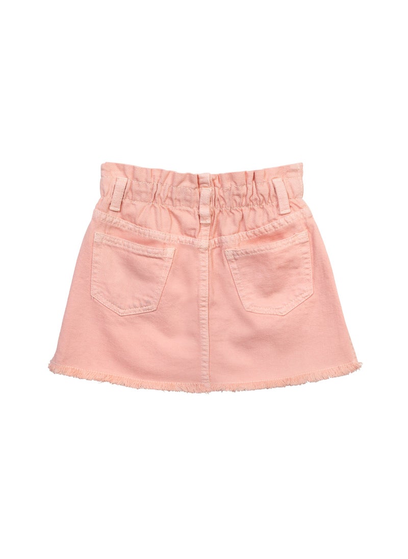 MINOTI Girls Denim Skirt with Elastic Waist and Button Front  - Image 2