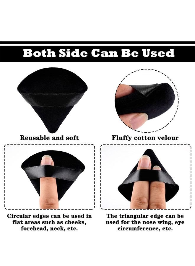 SYOSI Powder Puff, 10Pcs Face Triangle Soft Makeup Powder Puff for Loose Powder Mineral Powder Body Powder Makeup Tool with Strap, for Contouring, Under Eye and Corner - Image 4