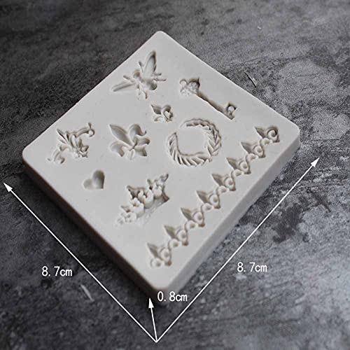 Zittop Cute Crown Fleur De Lis Heart Butterfly Collection Fondant 3D Diy Cupcake Silicone Mold Tool for Make Chocolate Hard Candies Dessert Ice Cube - Image 2