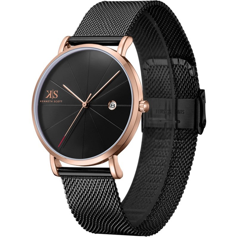 كينيث سكوت ساعة كينيث سكوت - للرجال بشاشة تناظرية وسوار ستانلس ستيل أسود - Image 5