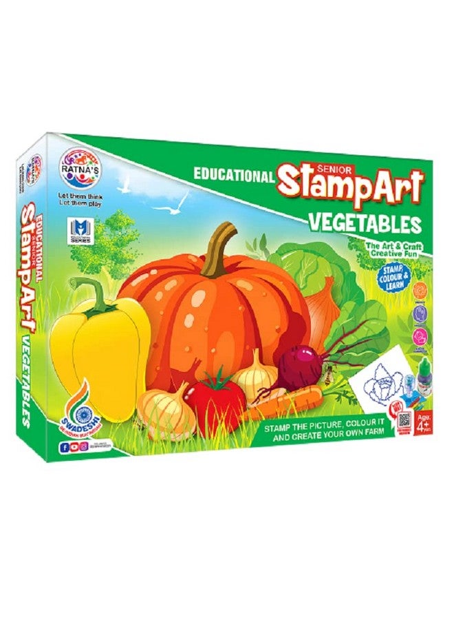 راتاناز مجموعة راتنا التعليمية للفنون والحرف اليدوية، طوابع فنية كبيرة للخضراوات، تحتوي على 12 ختمًا مختلفًا للخضراوات للأطفال من سن 4 سنوات فما فوق - Image 1