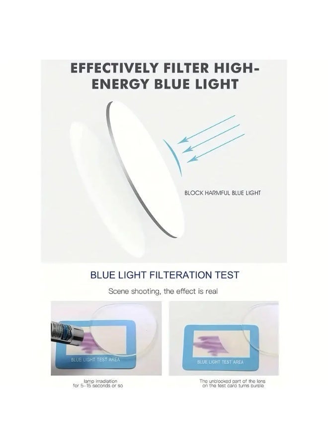 SCENT HOUSE Women's Square Blue Light Blocking Fashionable Glasses (Includes Eyeglass Case), Blue Light Blocking Glasses, Eyeglasses. - Image 2