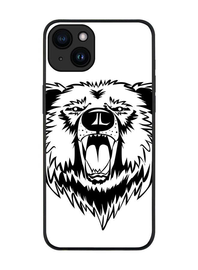 Stylizedd Cover for iPhone 15 Case Rugged Black Slim fit Soft Flexible Anti Drop TPU Gel Thin Protective Phone Cases - Grizzly Bear - Image 1