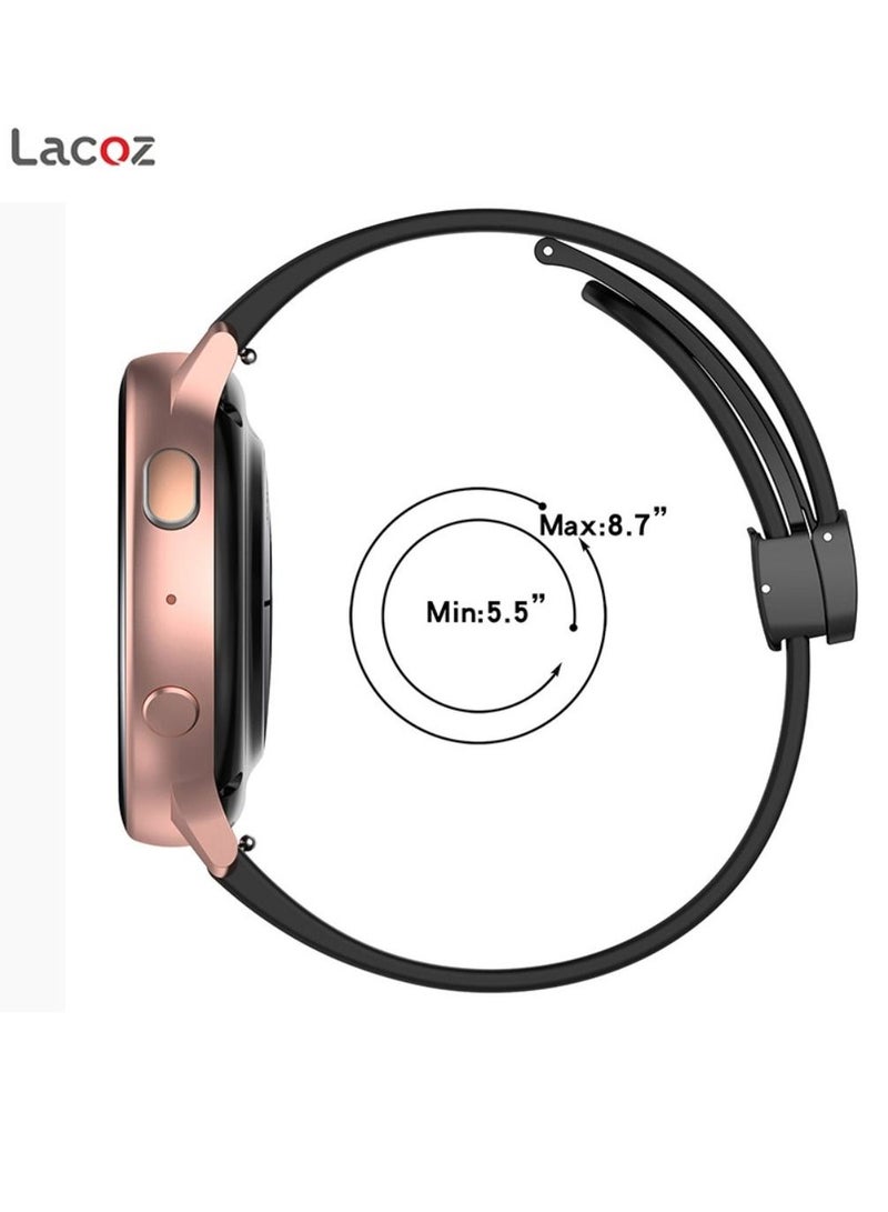 لاكوز حزام iWatch الرياضي من السيليكون المغناطيسي من Lacoz لساعة Apple Watch 44 مم 45 مم و Ultra 49 مم 8 SE 7 6 5 أسود - Image 4