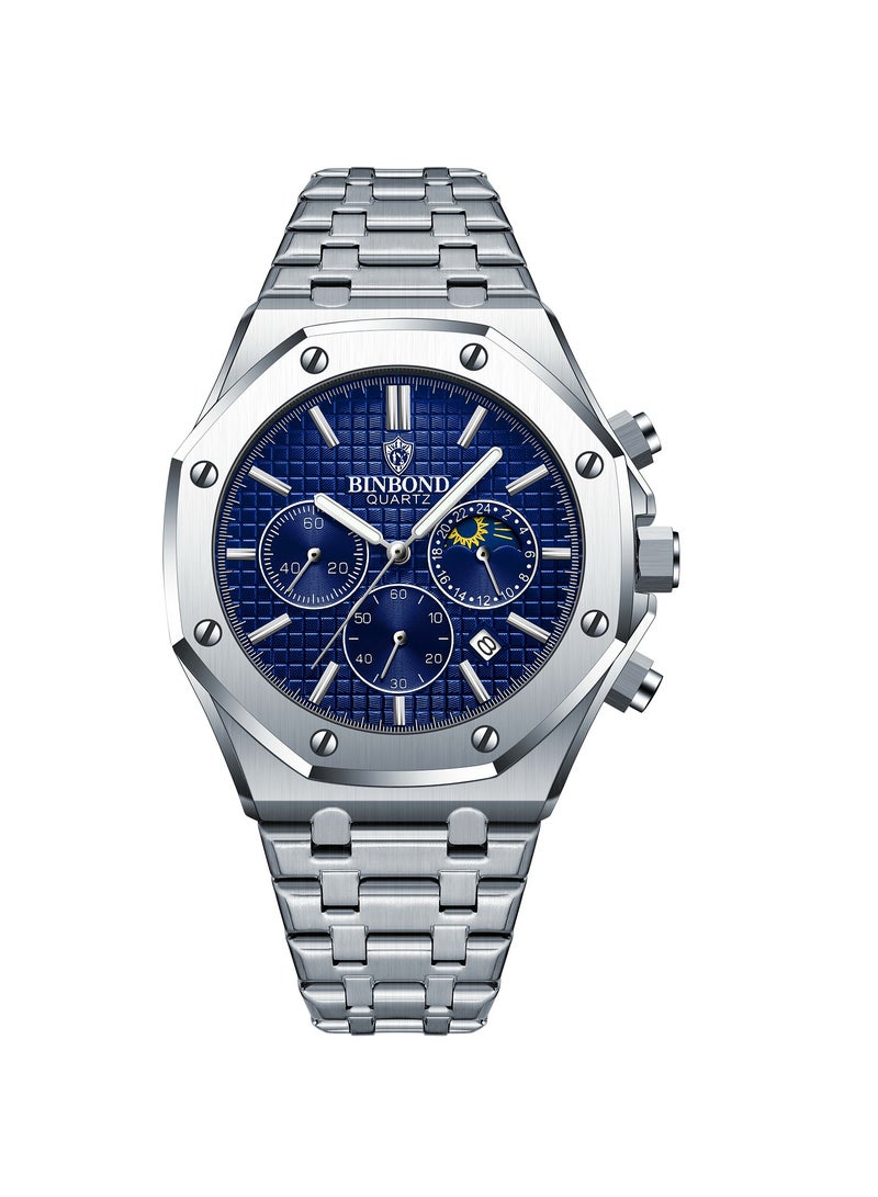 Men's Multifunctional Luminous Waterproof Quartz Watch