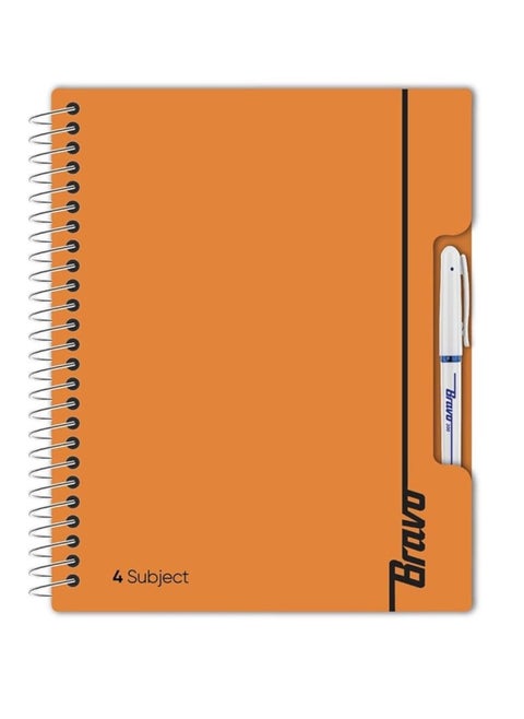 New Bravo Notebook - Orange Color - 4 Subjects
