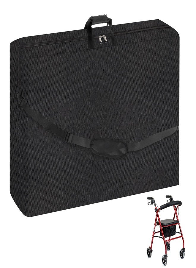 Klmnop Extra-Large Rollator Travel Bag - Waterproof Foldable Bag for Airplane & Car Travel, Padded Shoulder Strap & Handle, Compact Storage for Rollator Walkers and Transport Chairs(Black) - Image 1
