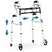 Delog Narrow Folding Walker for Seniors 3 in 1 Folding Walker with 5 Front Wheels Width Adjustable Compact Standard Walker Support Up to 350lbs Black - Image 1