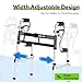 Delog Narrow Folding Walker for Seniors 3 in 1 Folding Walker with 5 Front Wheels Width Adjustable Compact Standard Walker Support Up to 350lbs Black - Image 4