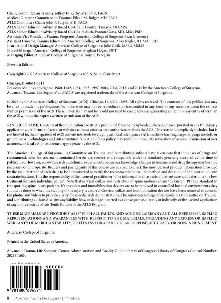 الدعم المتقدم للحياة في الإصابات (ATLS®) – الدليل التدريبي، الطبعة الحادية عشرة - Image 2