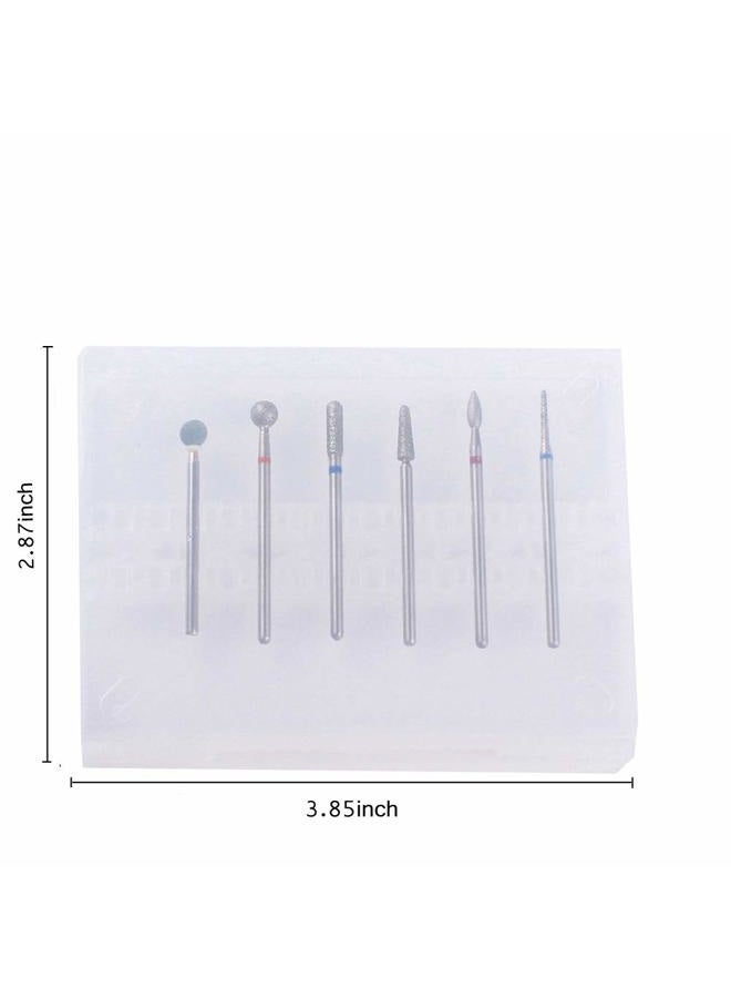 MZCMSL Russian Cuticle Drill Bit Set with Case,6pcs Cuticle Remover Bits (Needle,Ball,Flame,Cylinder,Tapered),Diamond Nail Bit Stone Bit - Image 4