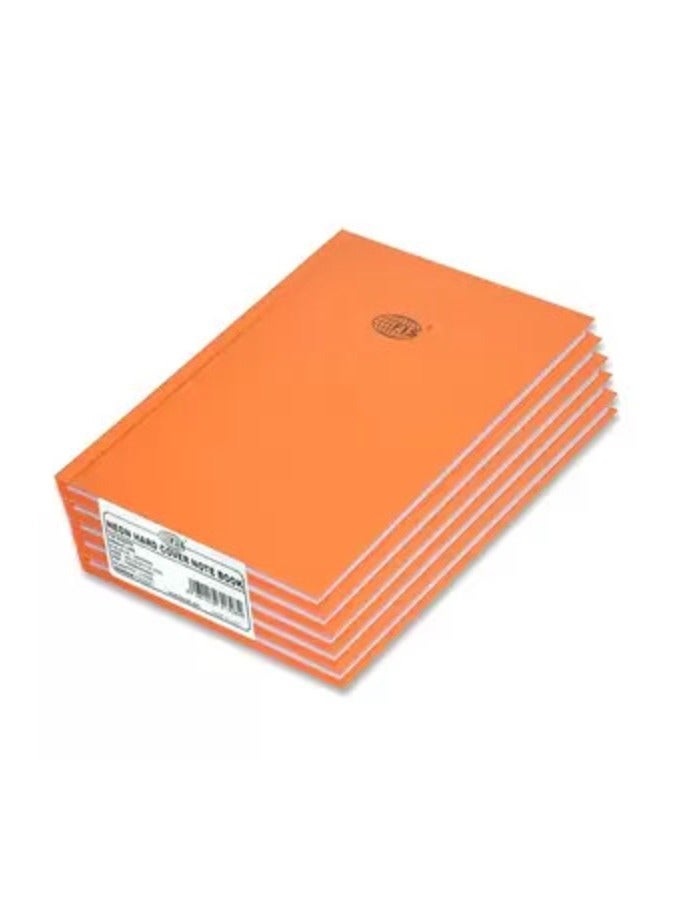 FIS 5-Piece FIS Neon Hard Cover Notebook Single Line A5, 100-Sheets, Saffron