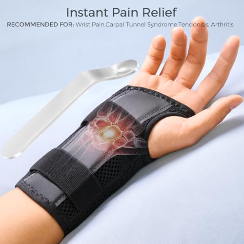 FREETOO Wrist Brace for Carpal TunnelNew UpgradeAnatomically shaped Adjustable Wrist Support Splint for Men and WomenHand Brace for Pain Relief TendinitisArthritisLeft HandSmall - Image 5