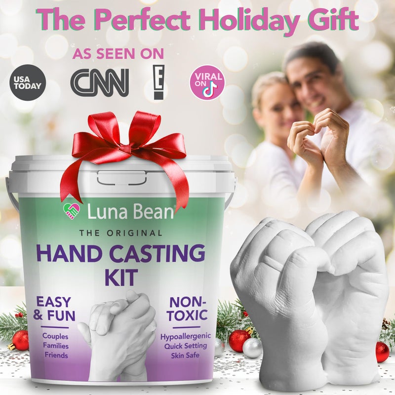 Luna Bean Hand Casting Kit - The Original Hand Mold Kit for Couples - Christmas Gifts for Women, Bridal Shower, Wedding, Engagement Gifts Her Him Anniversary Men Mom Wife Husband Boyfriend Girlfriend - Image 2