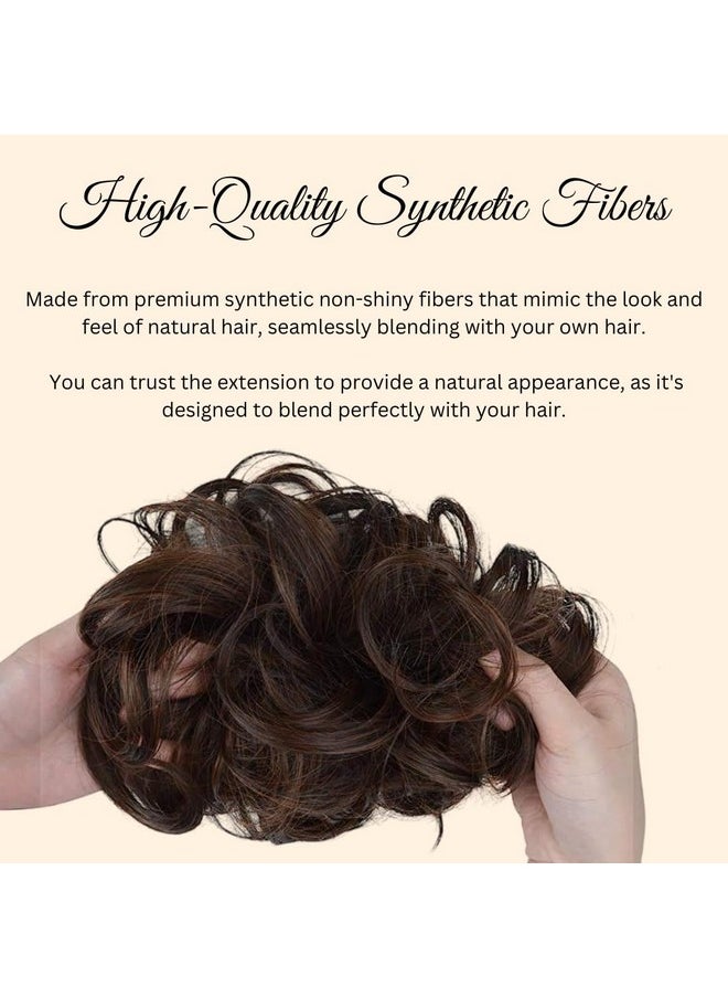 Hair Flare - Messy Bun Hair Piece Synthetic Hair Scrunchies/Hair Extension With Elastic Rubber Band | Hairpiece For Women/Girls - Brown, Pack Of 1 - Image 1