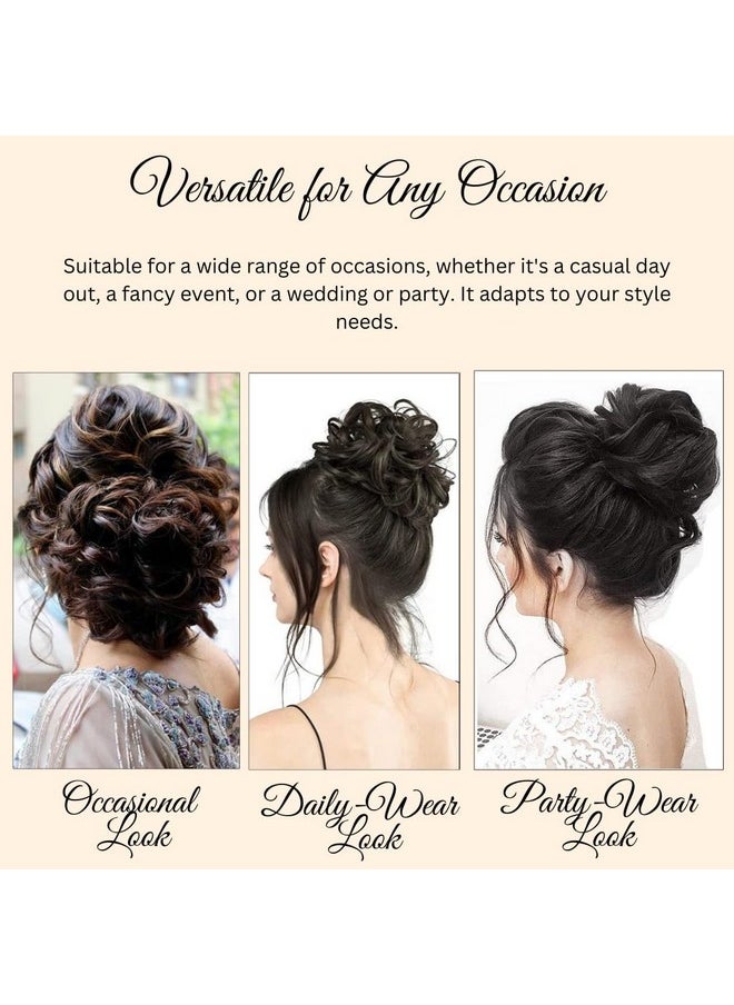 Hair Flare - Messy Bun Hair Piece Synthetic Hair Scrunchies/Hair Extension With Elastic Rubber Band | Hairpiece For Women/Girls - Brown, Pack Of 1 - Image 1
