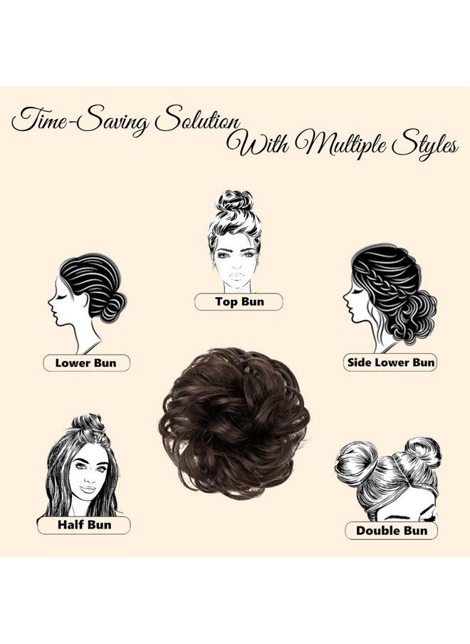 Hair Flare - Messy Bun Hair Piece Synthetic Hair Scrunchies/Hair Extension With Elastic Rubber Band | Hairpiece For Women/Girls - Brown, Pack Of 1 - Image 1