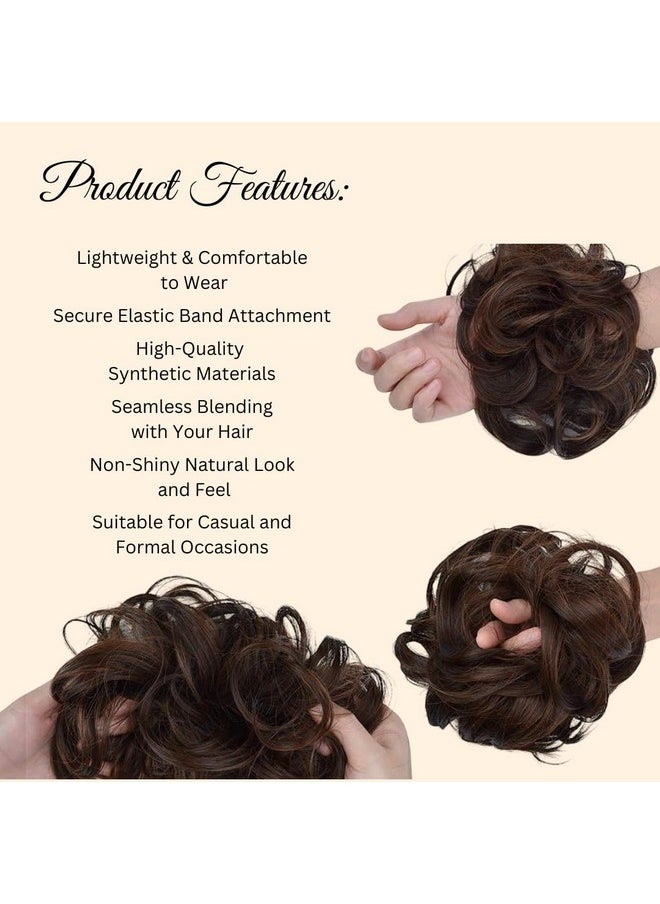 Hair Flare - Messy Bun Hair Piece Synthetic Hair Scrunchies/Hair Extension With Elastic Rubber Band | Hairpiece For Women/Girls - Brown, Pack Of 1 - Image 1