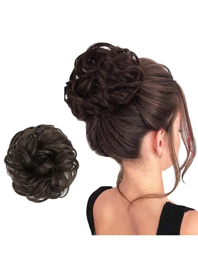 Hair Flare - Messy Bun Hair Piece Synthetic Hair Scrunchies/Hair Extension With Elastic Rubber Band | Hairpiece For Women/Girls - Brown, Pack Of 1 - Image 1