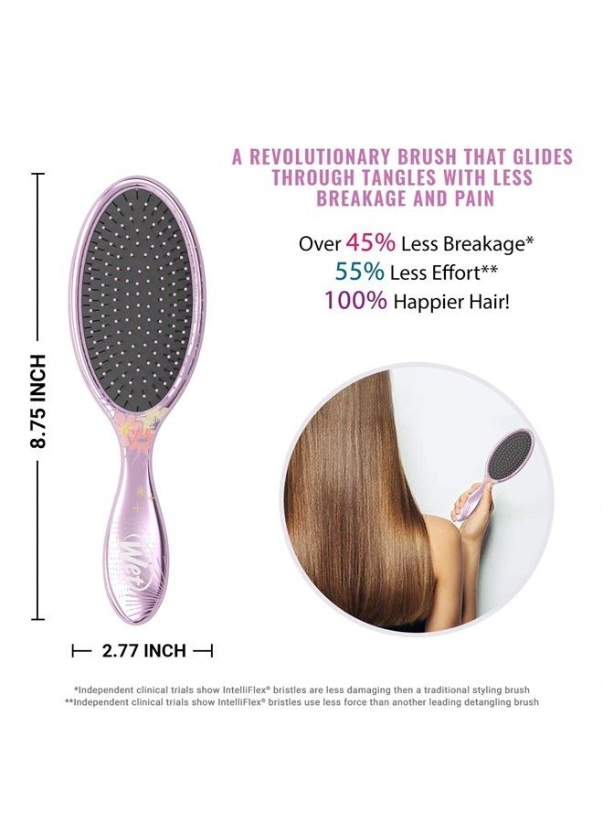 Wet Brush Disney Original Detangler Brush Princess Wholehearted - Tiana, Light Purple - All Hair Types - Ultra-Soft IntelliFlex Bristles Glide Through Tangles with Ease