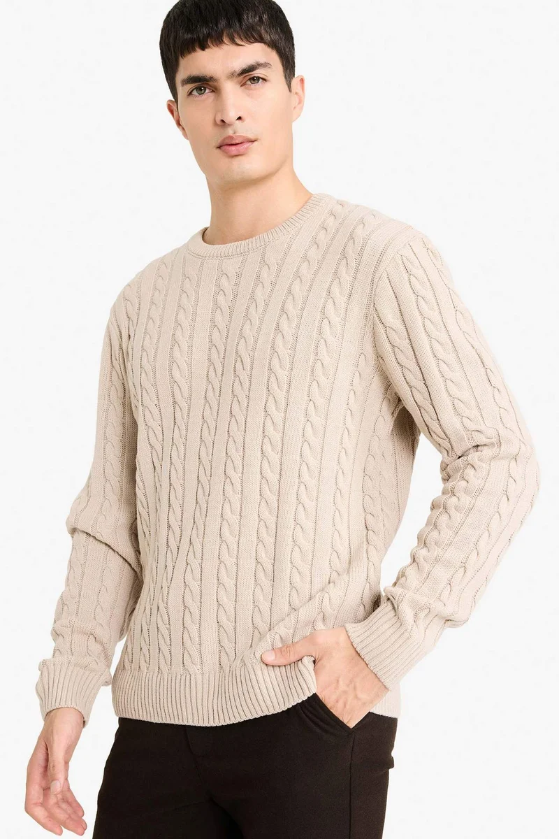 ديفاكتو Standard Fit Zipper Knitwear Pullover