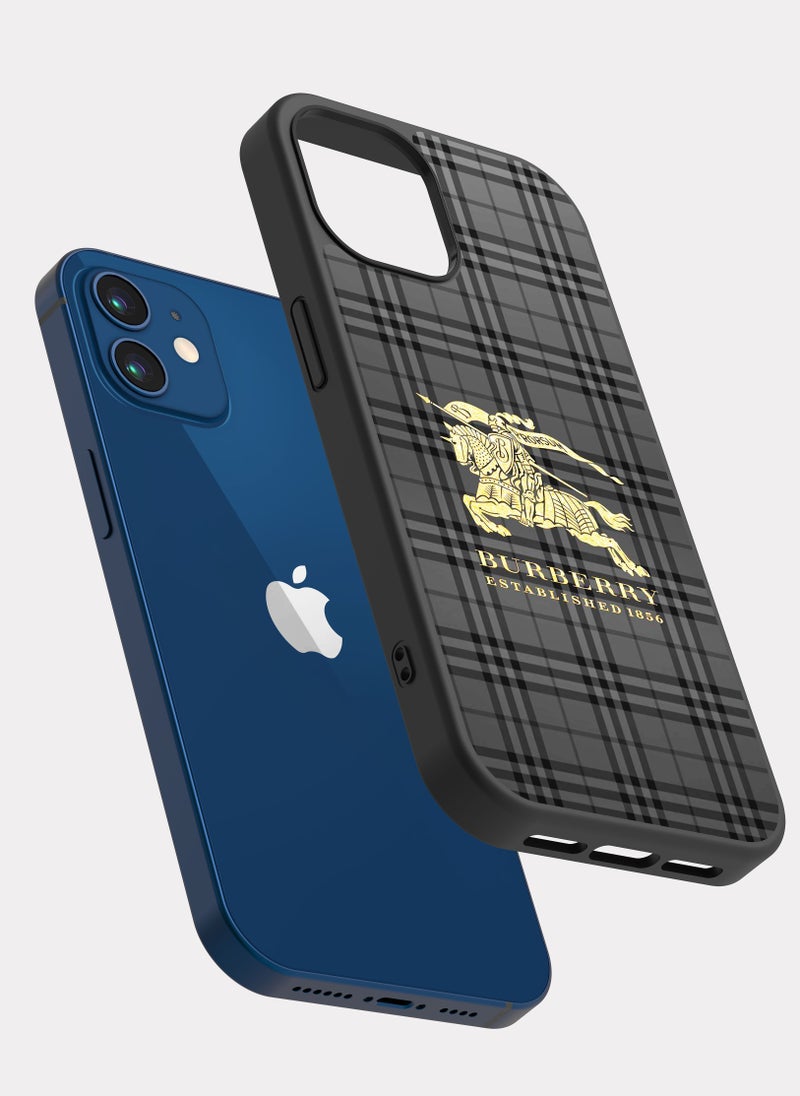 بكسلات كفر ايفون 12 بربري رمادي ذهبي - Image 2