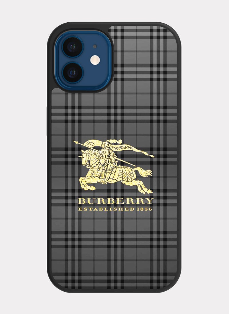 بكسلات كفر ايفون 12 بربري رمادي ذهبي - Image 1