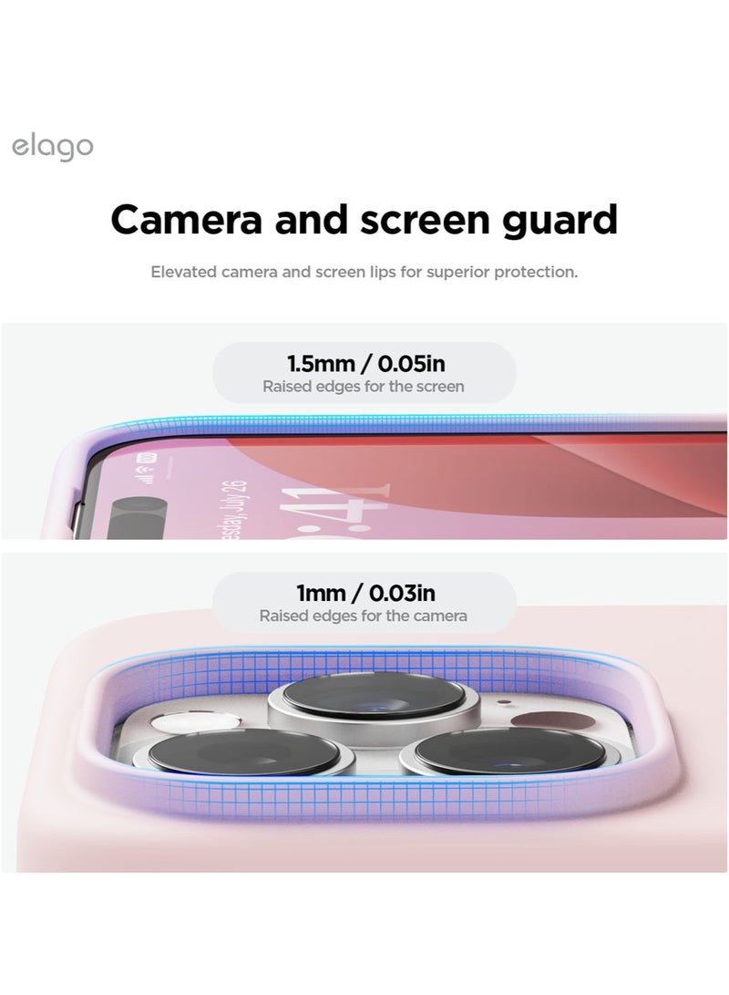 Elago Liquid Silicone for iPhone 16 Pro MAX Case Cover Full Body Protection, Shockproof, Slim, Anti-Scratch Soft Microfiber Lining - Lovely Pink - Image 5
