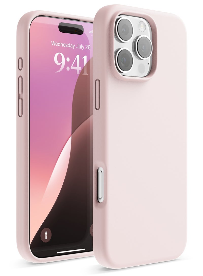 Elago Liquid Silicone for iPhone 16 Pro MAX Case Cover Full Body Protection, Shockproof, Slim, Anti-Scratch Soft Microfiber Lining - Lovely Pink - Image 1