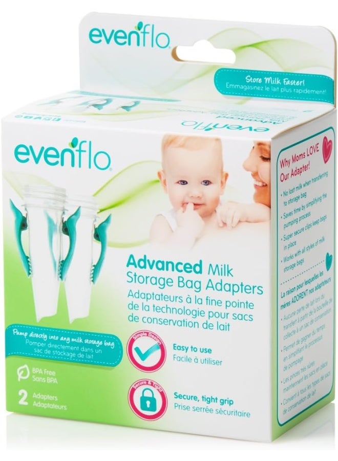 Evenflo Feeding Advanced Breast Milk Storage Bag Adapters for Breast Pumps (Pack of 2) - Image 3