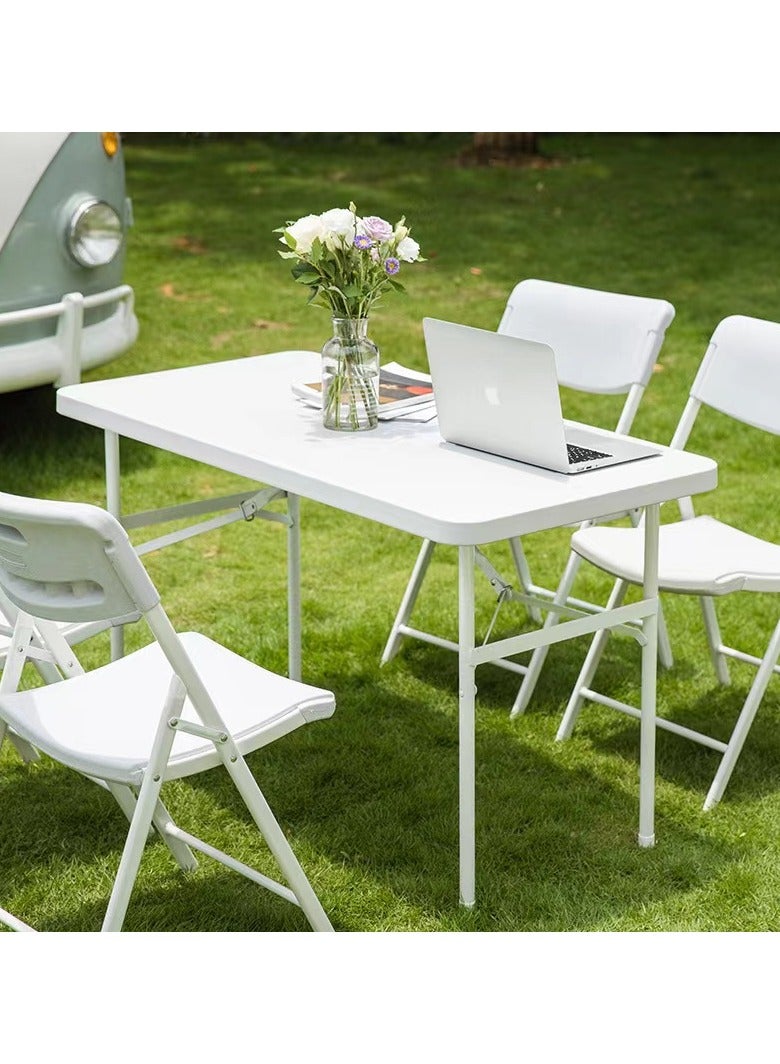 Home Time Foldable Table White 122x61x74cm - Image 2
