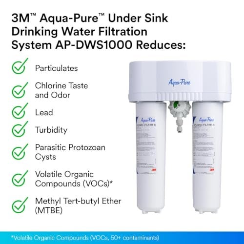 Aqua pure 3M Aqua-Pure DWS1000 Under Sink Water Filter System, Removes Lead, Microplastics, Asbestos, Mercury, Particulates, Contaminants, VOC's - Image 3