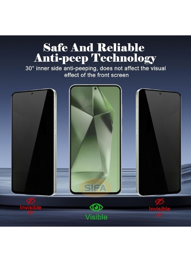 Glass [2+2 Pack] Samsung Galaxy S24 FE Privacy Screen Protector with Camera Lens Protector, Fingerprint Unlock Support, Touch Sensitive, Bubble Free 9H Hardness Anti-Scratch Screen Protector for Samsung S24 FE 5G 6.7 inch  - Image 4
