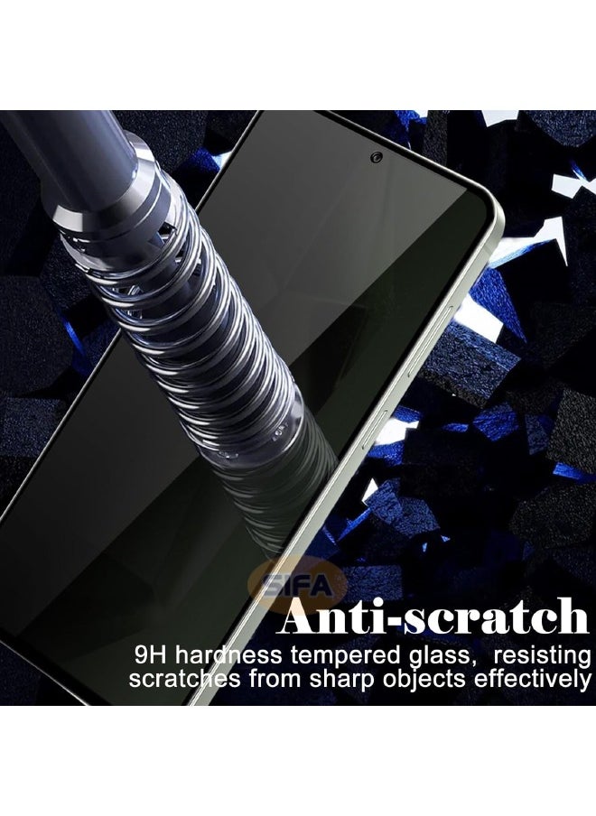 Glass [2+2 Pack] Samsung Galaxy S24 FE Privacy Screen Protector with Camera Lens Protector, Fingerprint Unlock Support, Touch Sensitive, Bubble Free 9H Hardness Anti-Scratch Screen Protector for Samsung S24 FE 5G 6.7 inch  - Image 5