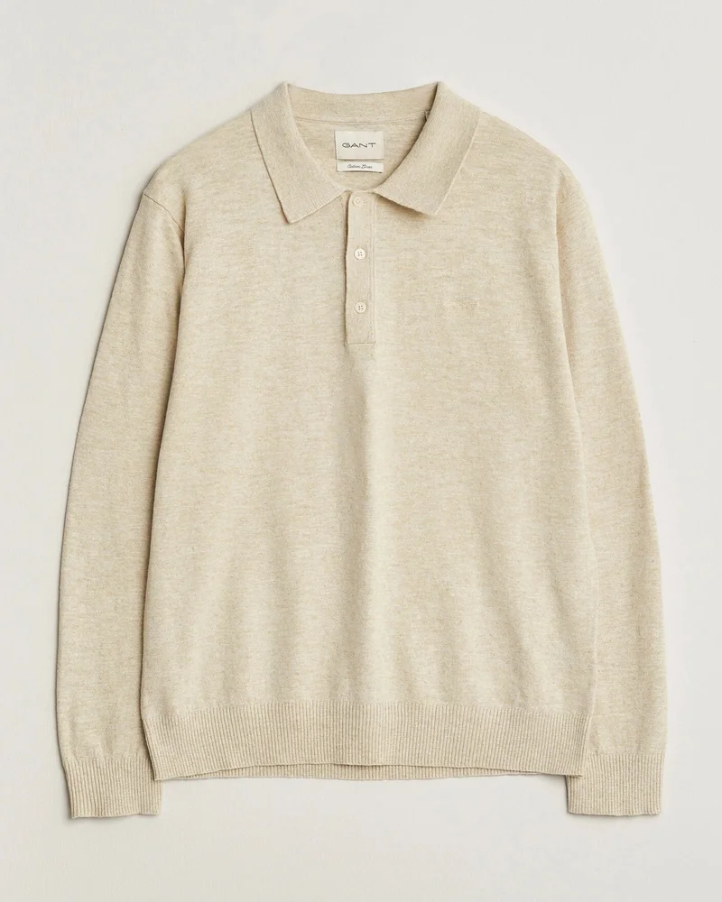 GANT  Slub Cotton Blend Polo Sweater for Men | Best Price UAE