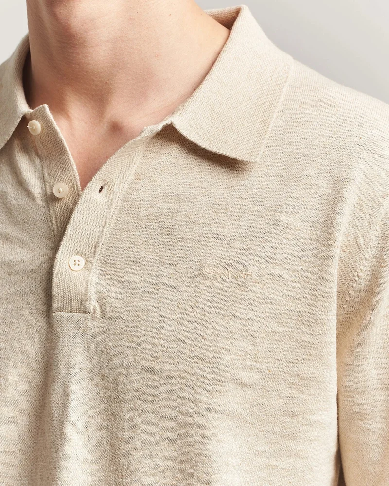 GANT  Slub Cotton Blend Polo Sweater for Men | Best Price UAE