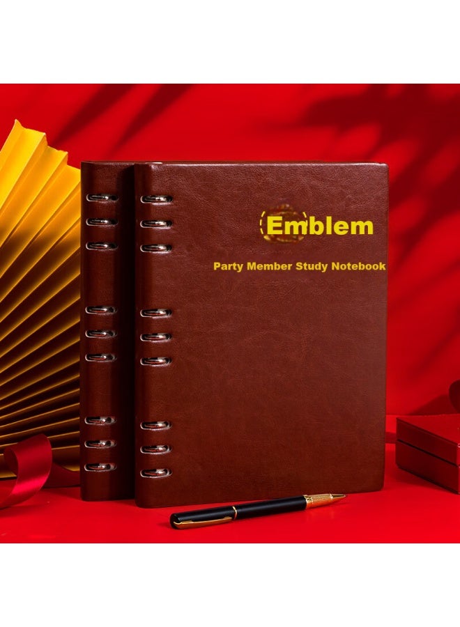 Longe Party Member Study Notebook B5 Loose-Leaf Party Member Notebook New Party Constitution Party Meeting Notebook Meeting Record Book Customized Logo - Image 1