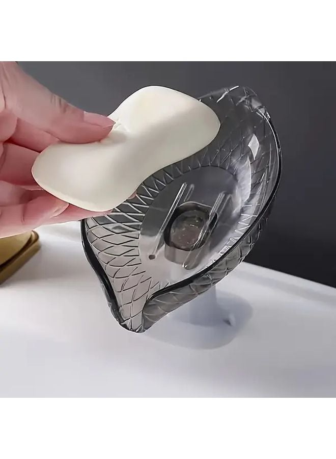 حامل صابون أزرق مثبت على الحائط مع تصريف يوفر مساحة تخزين حديثة للحمام - Image 5