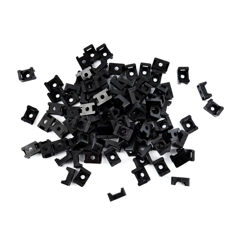 QualGear CM1-B-100-P Cable Tie Mount, Black - Image 1