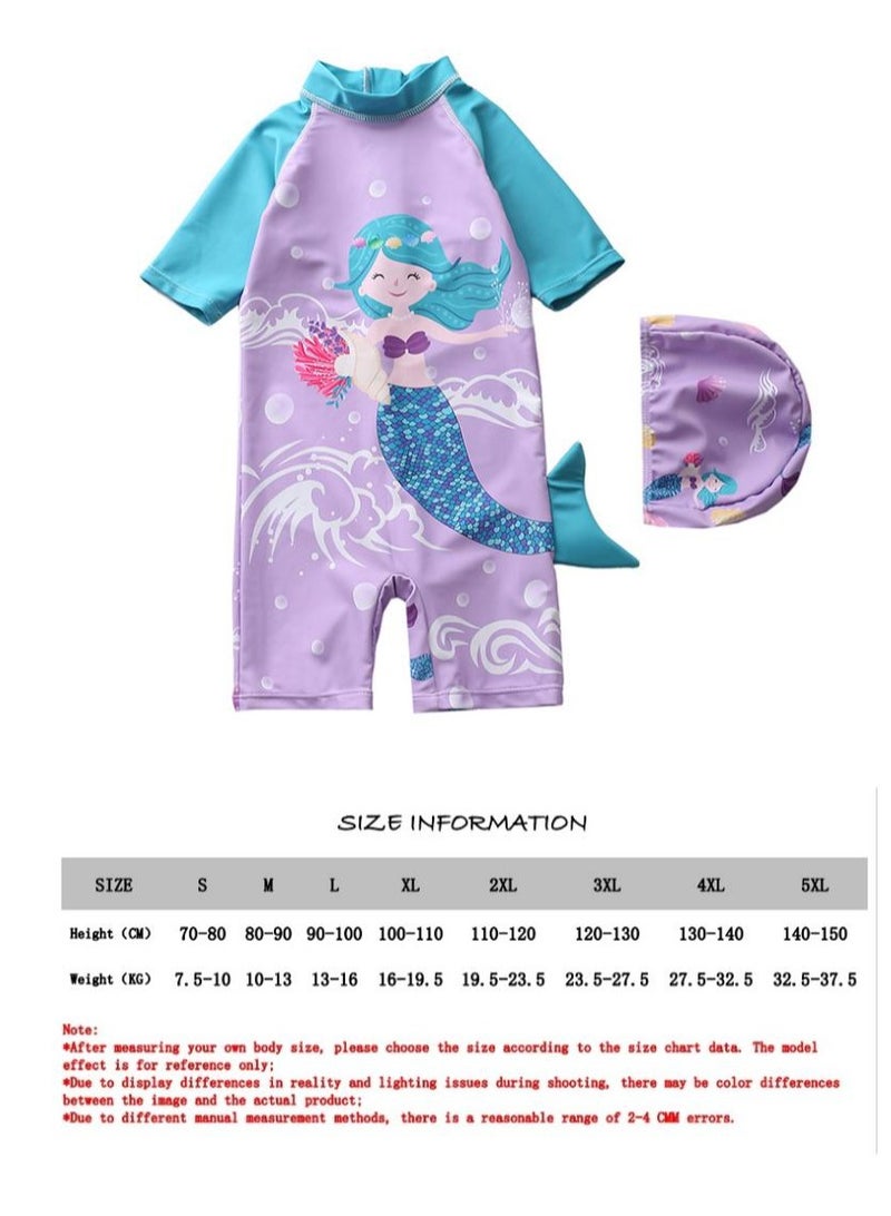 Y&D 2 piece children's swimsuit girl baby one piece surfing suit baby swimming pool girl swimsuit 80-90 cm - Image 3